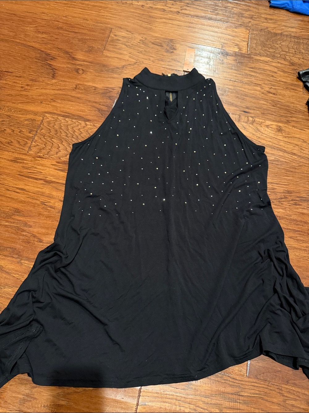 Belldini Black Sleeveless High-Neck Tunic with Rhinestones